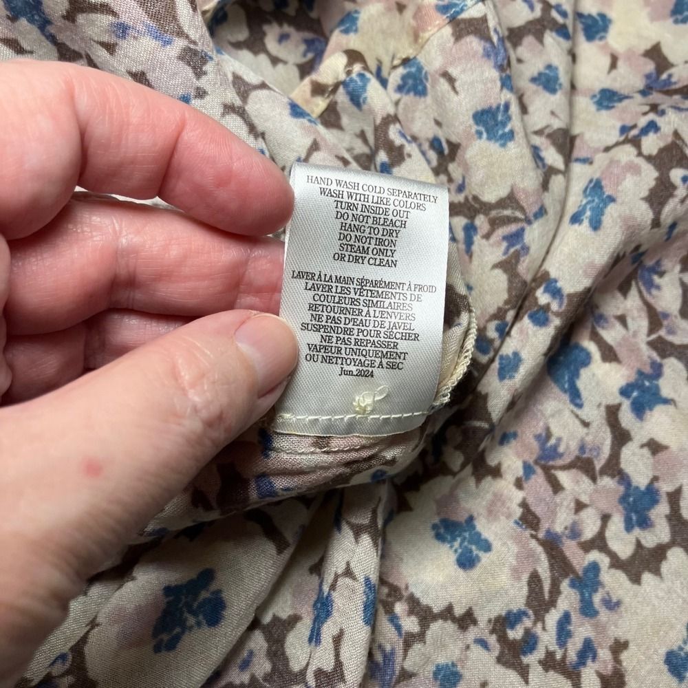 NWT Z Supply XL Floral V-Neck Button Up Long Sleeve Blouse, Retail $79 - Picture 10 of 12